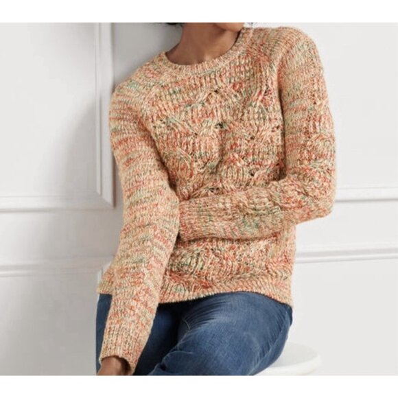 Talbots Women's Sweater Wool Blend Cable Knit Medium Size Pullover Crew Neck - Picture 1 of 9